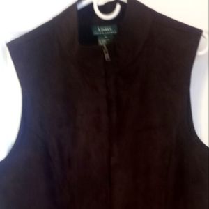 Plus size suede vest Brown
